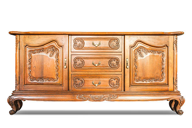 istock Antique cabinet wood isolated on white 531048468
