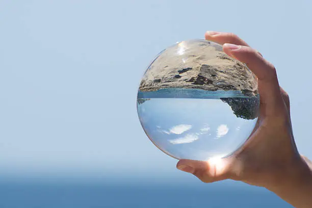 Glassball in Hand, Mediterranean  Sea