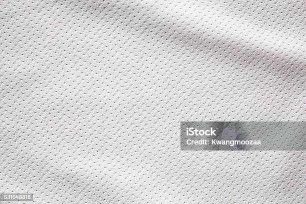 White Sports Clothing Fabric Jersey Stock Photo - Download Image Now - Jersey Fabric, Textured, White Color