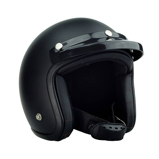 istock Black motorbike classic helmet 531049458