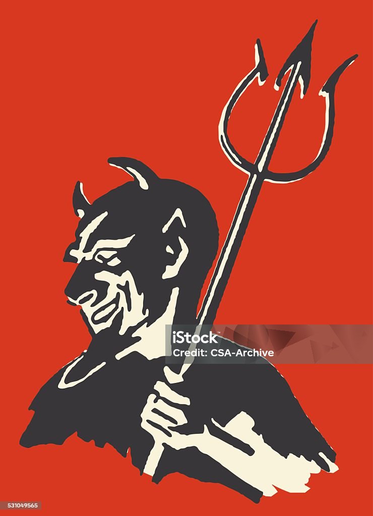 Vector Diable Diable Avec Fourche Vecteurs libres de droits et plus d'images ...