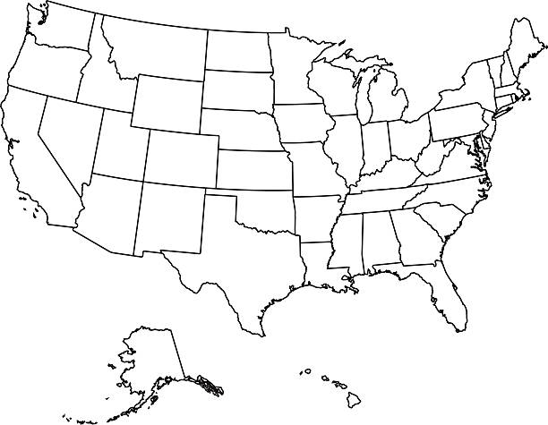 USA Map vector map of the United States ,for your design and products. black and white map of united states stock illustrations