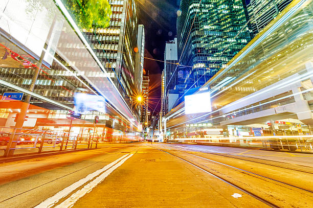 istock Modern city at night, Hong Kong, China. 531050745