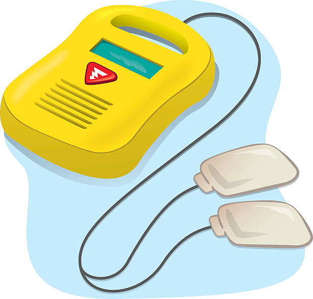 stockillustraties, clipart, cartoons en iconen met portable defibrillator medical equipment - defibrillator