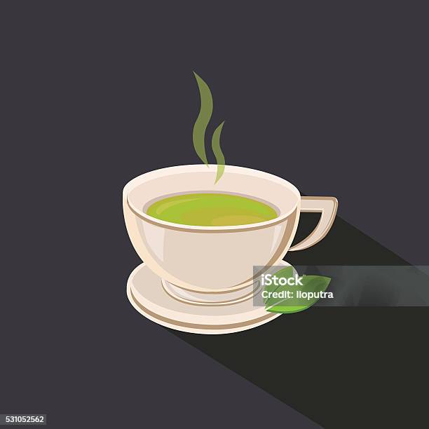 Green Tea Cup Vector Illustration Stock Illustration - Download Image Now - Green Tea, Alcohol - Drink, Aromatherapy