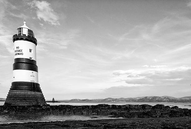 Penmon Lighthouse - Penmon Angelsey North Wales UK with Puffin Island