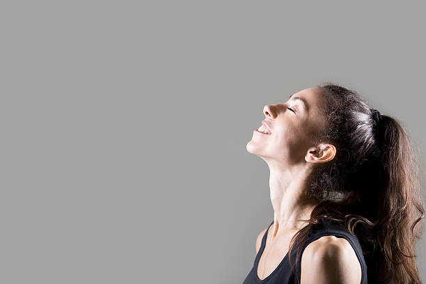istock Young girl breathing and dreaming. Copyspace 531053678