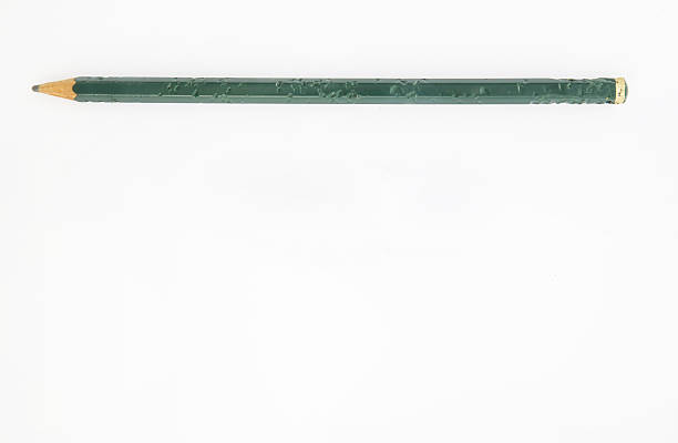 Top view of chewed green pencil