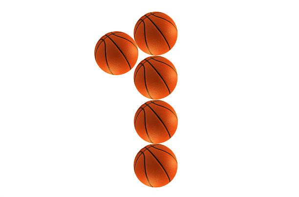istock Number one, alphabet from basketball balls 531054800