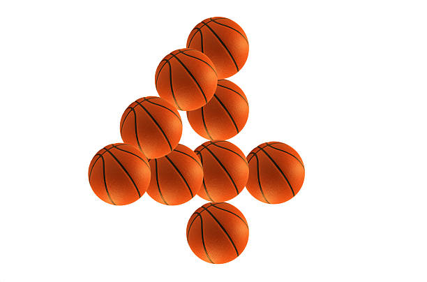istock Number four, alphabet from basketball balls 531055728