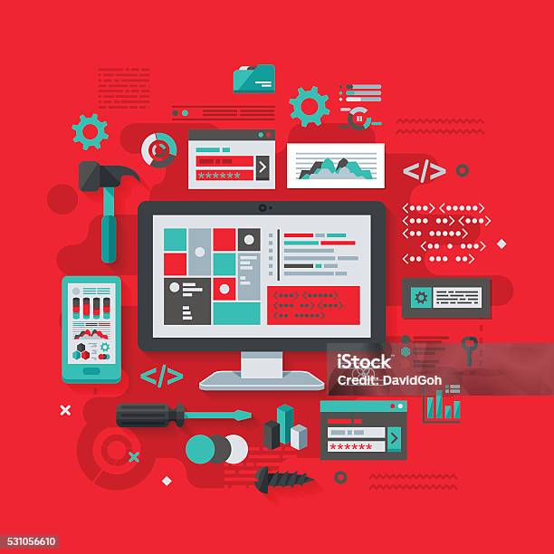 Simple Program Design Hd Programming Flat Design Concept Stock Illustration - Download Image Now ...