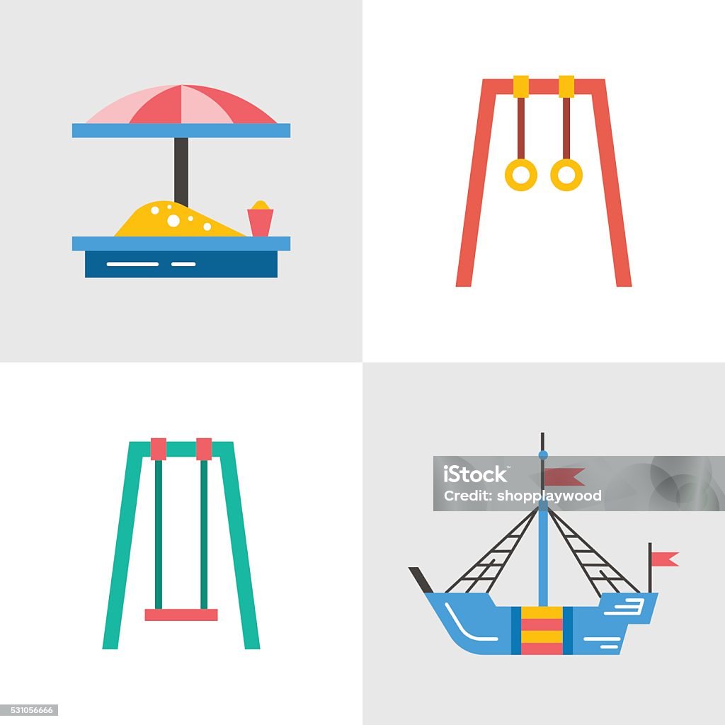 swing for the Playground Baby swings, outdoor children's Playground. swing which can be put in the yard. Public Park stock vector