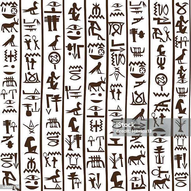 Egyptian Hieroglyphics Seamless Background Stock Illustration - Download Image Now - Hieroglyphics, Egyptian Culture, Symbol