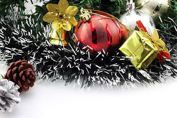 istock Christmas background with a red ornament and decorations 531057815