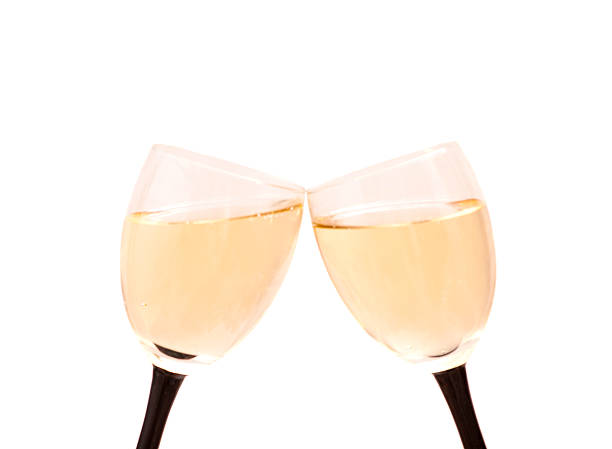 Two champagne glasses. Isolated on white background