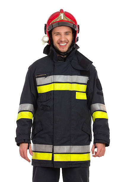 istock Portrait of smiling fireman. 531060685