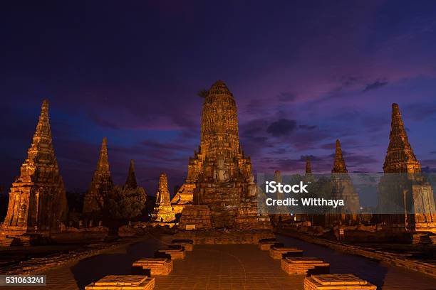 Wat Chaiwattanaram Stock Photo - Download Image Now - 2015, Ancient, Architecture