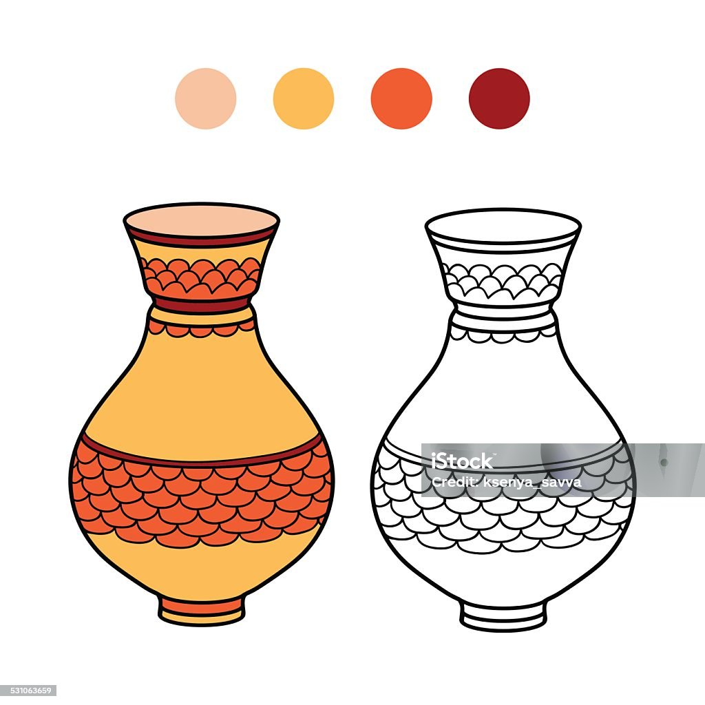 Coloring book (vase) 2015 stock vector