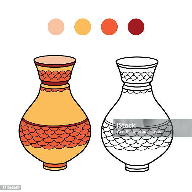 Coloring Book Stock Illustration - Download Image Now - 2015, Amphora, Antique