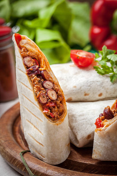 istock Burritos filled wiht minced meat, bean and vegetables. 531063762