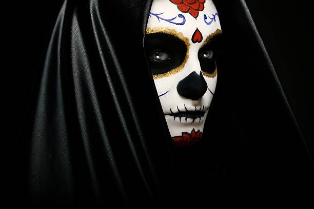 crâne de sucre - sensuality halloween witch devil photos et images de collection