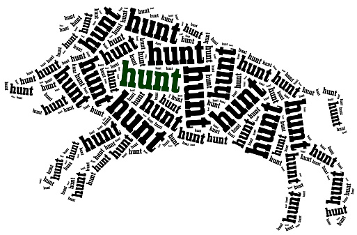 Hunting concept. Word cloud illustration.