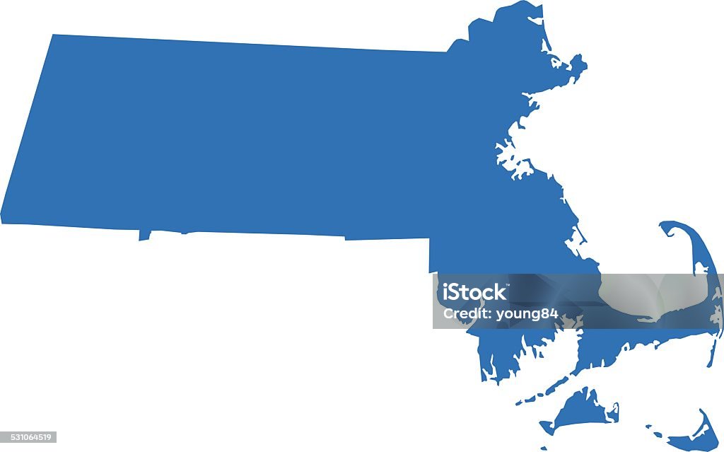 Massachusetts Map Highly detailed map of Massachusetts for your design and products. Massachusetts stock vector