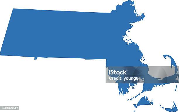 Massachusetts Map Stock Illustration - Download Image Now - Massachusetts, Map, Vector