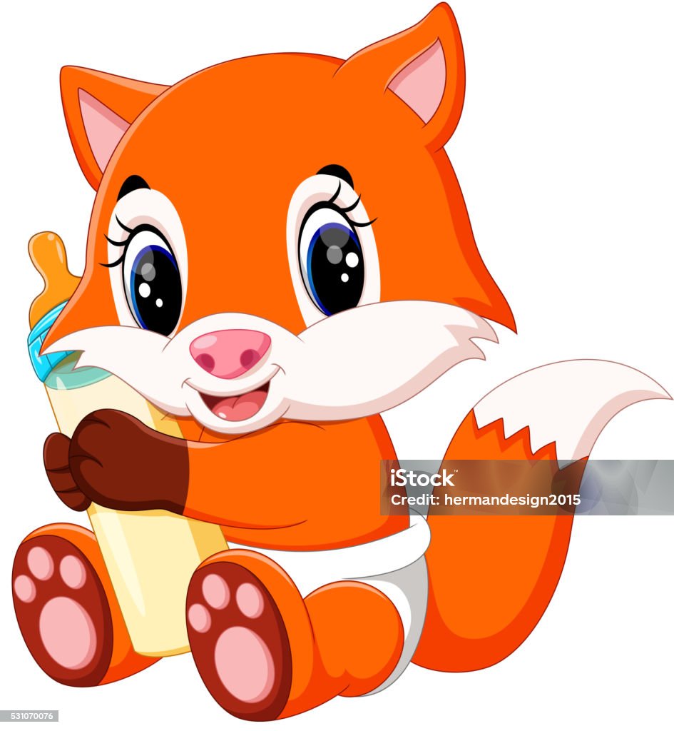 Cute Baby Fox Cartoon Stock Illustration - Download Image Now - Animal,  Animal Body Part, Animal Eye - iStock