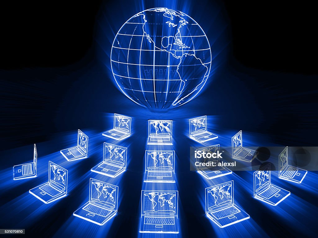Computer Network Server Cloud Computing Concept Stock Photo - Download ...