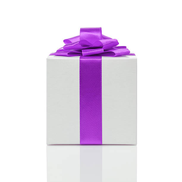 istock gift box with handmade purple ribbon bow 531071287