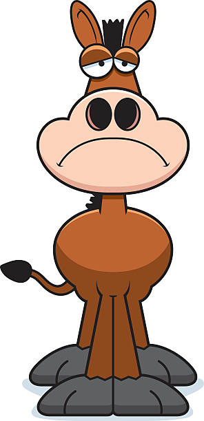 Sad Cartoon Donkey Stock Illustration - Download Image Now