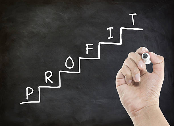 istock Writing profit on staircase 531071770