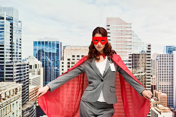 istock Superhero standing in front of city 531071838