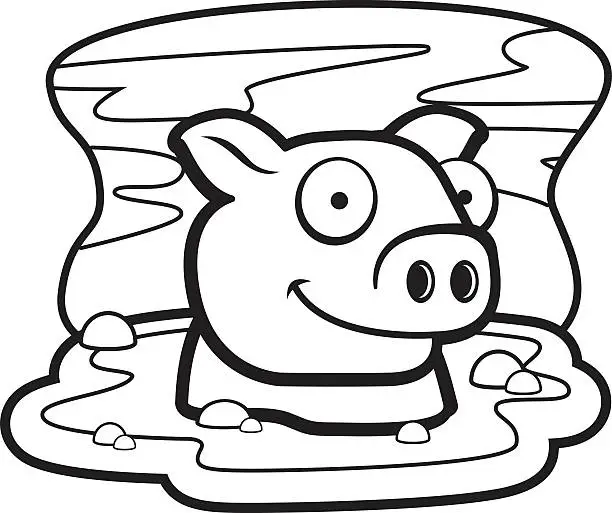 Vector illustration of Pig Mud