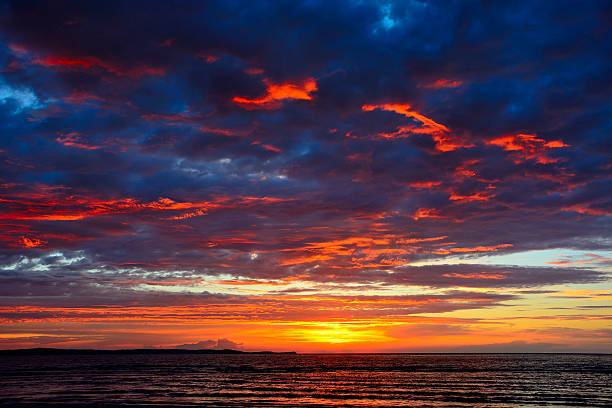 Romantic sunset over the sea