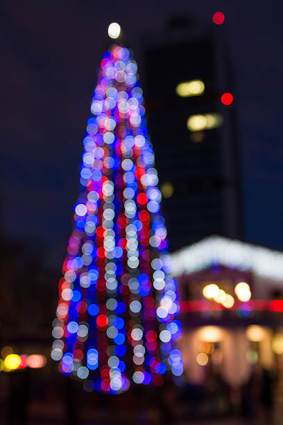 istock bokeh fir-tree at night - Stock Image 531073203