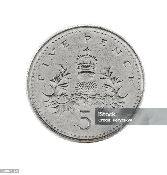 Pennies Coin Isolated Stock Photo - Download Image Now - British Currency, Cut Out, 2015