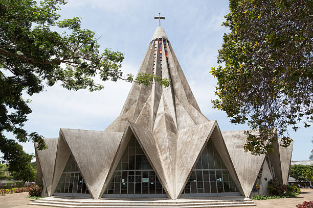 The church of San Antonio de Maputo stock photo