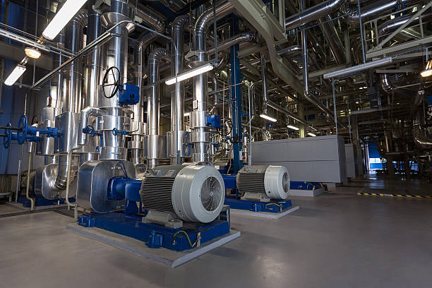in einem power plant - pipe power station valve water stock-fotos und bilder