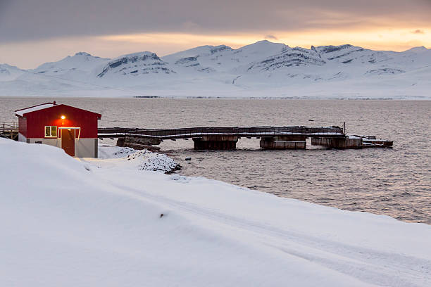 Barentsburg - Russian village on Spitsbergen stock photo