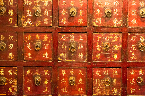 drawers for Chinese medicine in Pharmacy