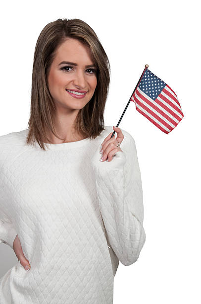 istock Woman with a Flag 531089739