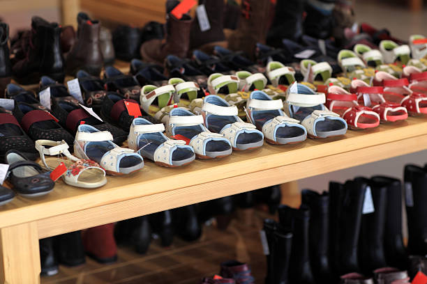 istock Children's summer shoes on the shelf 531090673