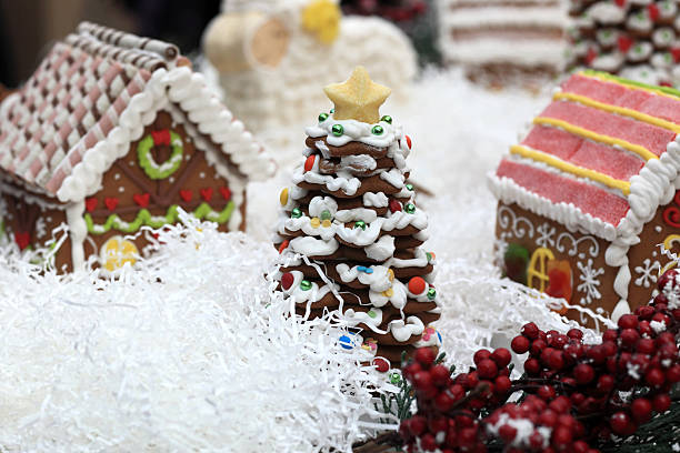 istock Gingerbread Christmas tree in village 531091133