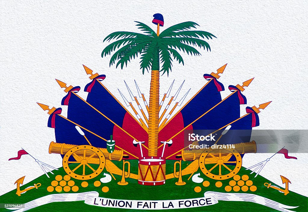 Haiti coat of arms National Coat of arms of HAITI  2015 Stock Photo