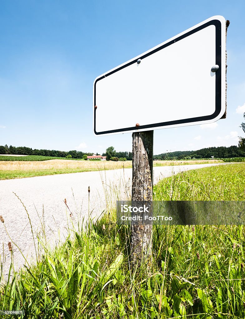 blank sign blank sign at a country road Road Sign Stock Photo