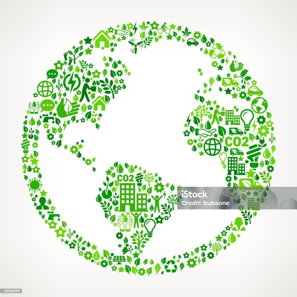 World Map Globe Environmental Conservation and Nature interface icon Pattern World Map Globe On Green Environmental Conservation and Nature royalty free vector interface icon pattern. This royalty free vector art features nature and environment icon set pattern. The major color is green and icons include trees, leaves, energy, light bulb, preservation, solar power and sun. Icon download includes vector art and jpg file. Globe - Navigational Equipment stock vector