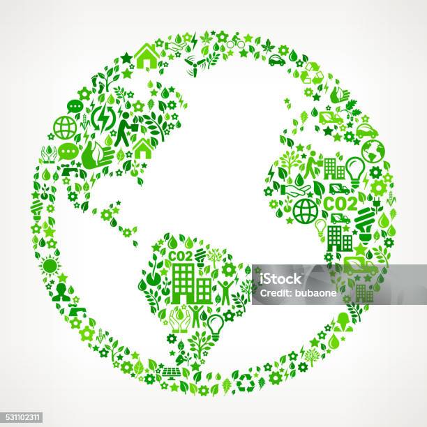 World Map Globe Environmental Conservation And Nature Interface Icon Pattern Stock Illustration - Download Image Now