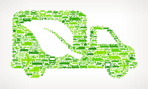 ilustrações de stock, clip art, desenhos animados e ícones de de eco verde sobre transporte de arte vetorial royalty-free padrão - car computer icon symbol side view